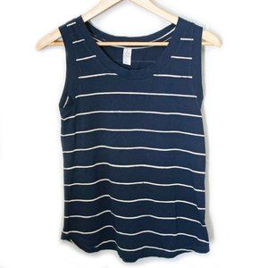 Alternative Apparel Navy and White Striped Tank Top Muscle Tee Shirt Small